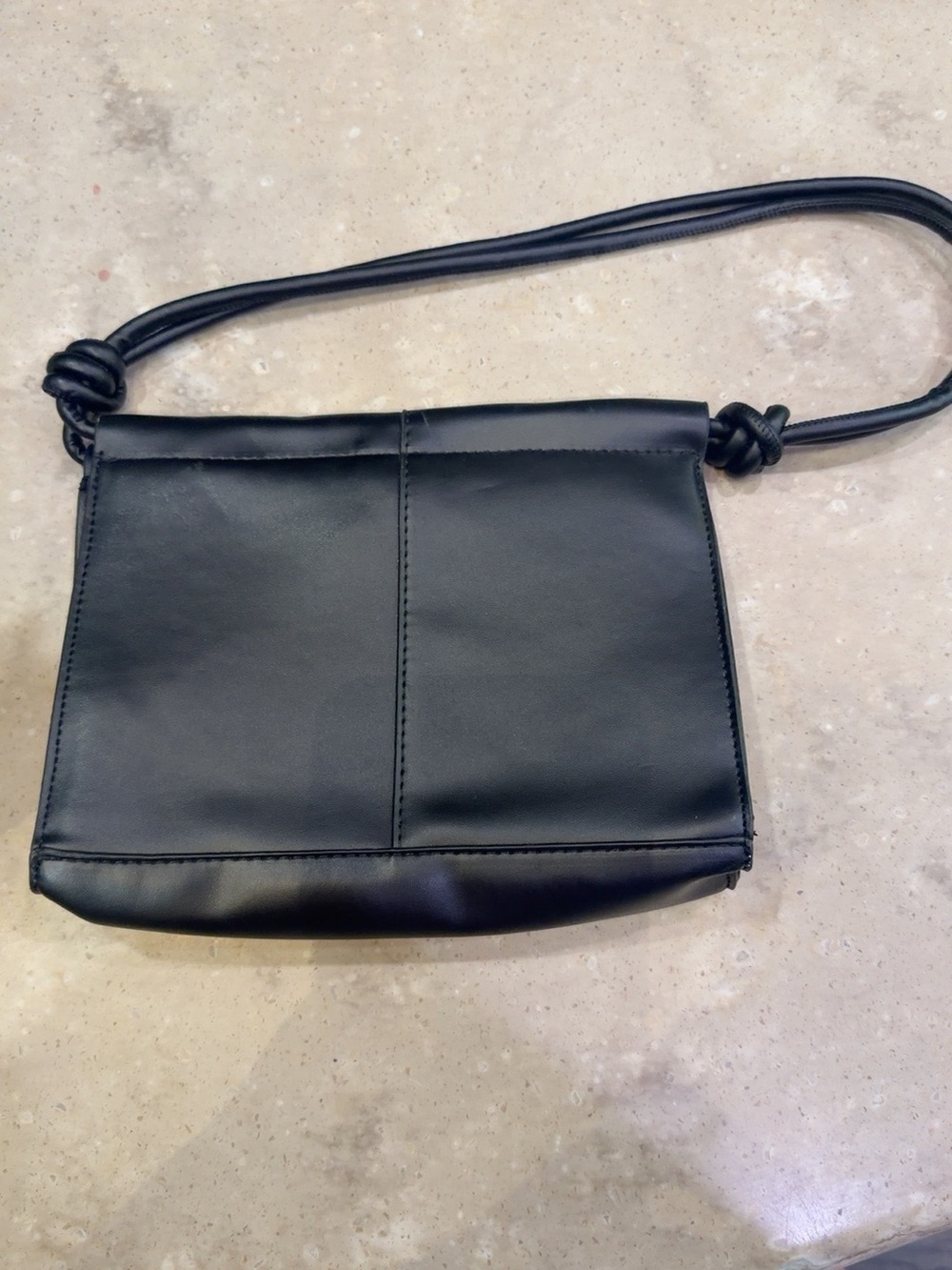 Classic Black Knot-Detail Crossbody Bag
